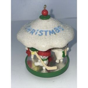 vtg 1982 snowman‎ merry go round hallmark ornament